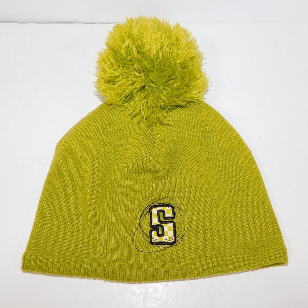 Vintage Salomon Winter Hat Toque Green Pom Pom skiing outdoors Unisex o/s